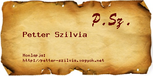 Petter Szilvia névjegykártya